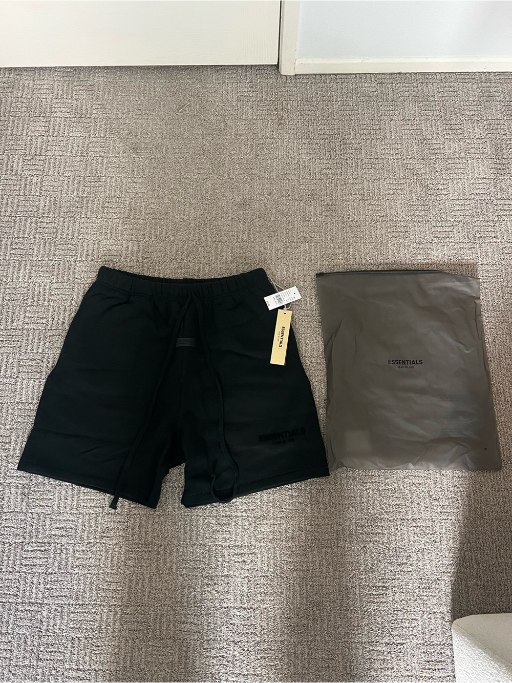 ESSENTIALS Men's Black Athletic Sweatshorts